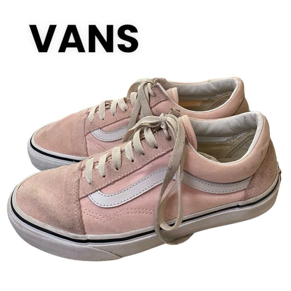 VANS Women's Old Skool Light Pink Canvas Suede Tennis Shoes  Sneakers 7.5